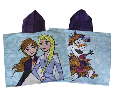 TOALLA PONCHO CON CAPUCHA FROZEN